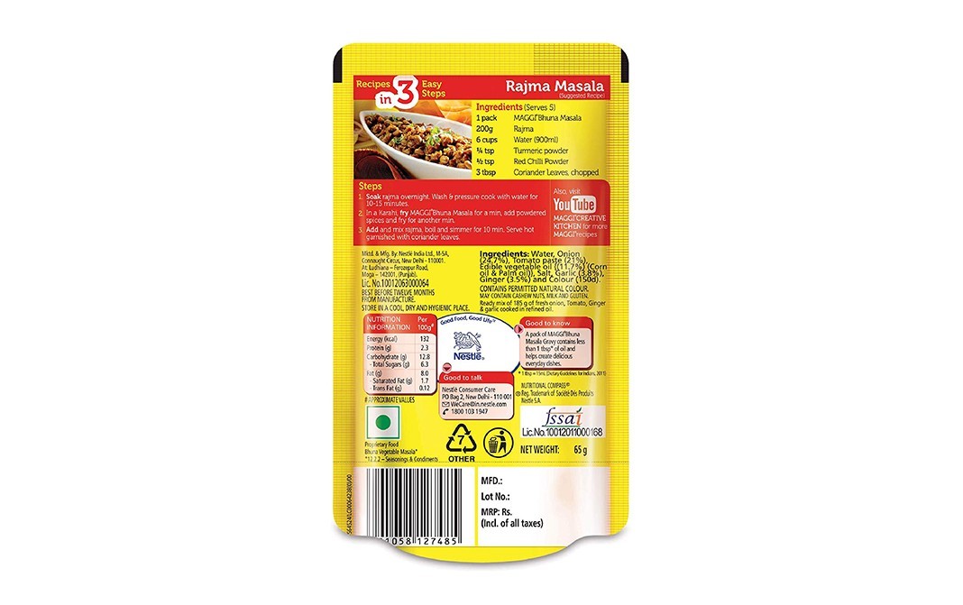 Maggi Bhuna Masala Gravy    Pouch  65 grams